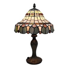 Lampada da tavolo stile Tiffany arte artigianale vetro colorato lampade da comodino scrivania luce