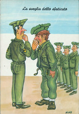 cv16 cartolina umoristica humor militare la sveglia dello sfaticato