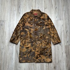 Giacca cappotto lungo uomo vintage anni 90 western vera pelle di mucca capelli su pelle taglia 50