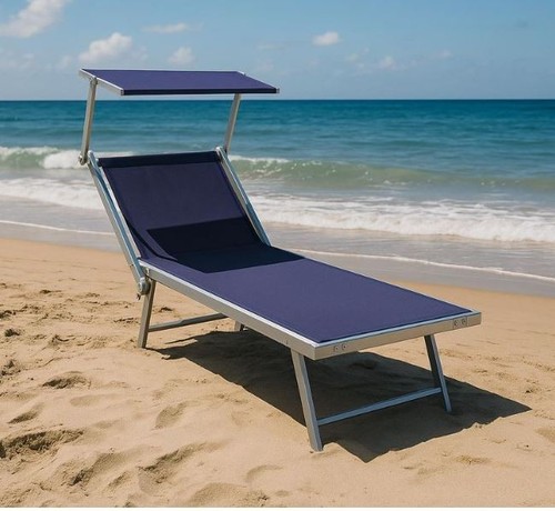 Lettino mare pool blu in - lettino,