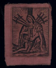 Incisione seta 1700 madonna - 1700,