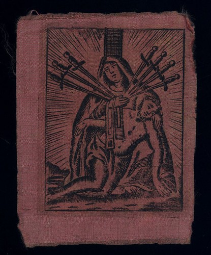 Incisione seta 1700 madonna - su,