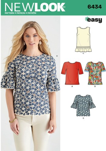 New look 6434 cartamodello top - look,
