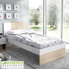 Letto singolo moderno rovere