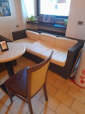 Set Salotto da Giardino con Poltrone Divanetto Cuscini e Tavolo Caffè in Rattan