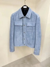 Giacca uomo blu vera pelle