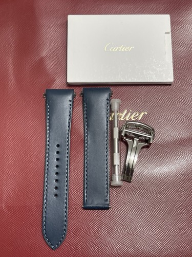 Cartier santos blue leather - blue,