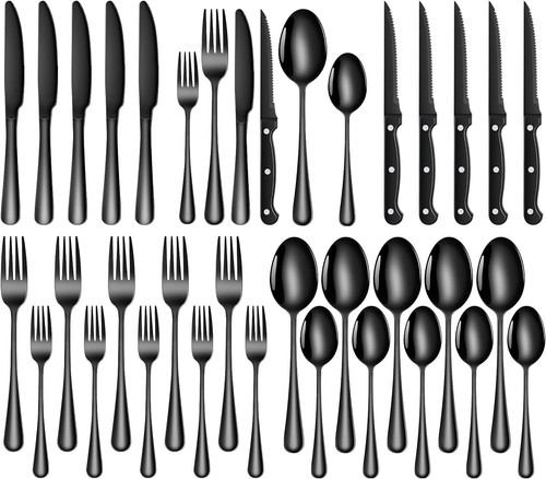 Set posate nero - nero, per
