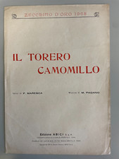 Rarissimo spartito musicale Il torero Camomillo Zecchino d'Oro 1968