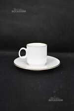 5 Tazzine Caffè Ceramica Richard Ginori Bordo Dorato N-80 Italy Con Piattini