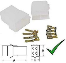 Kit Blocchetto con Faston Connettore 4 Poli Maschio + Femmina completo