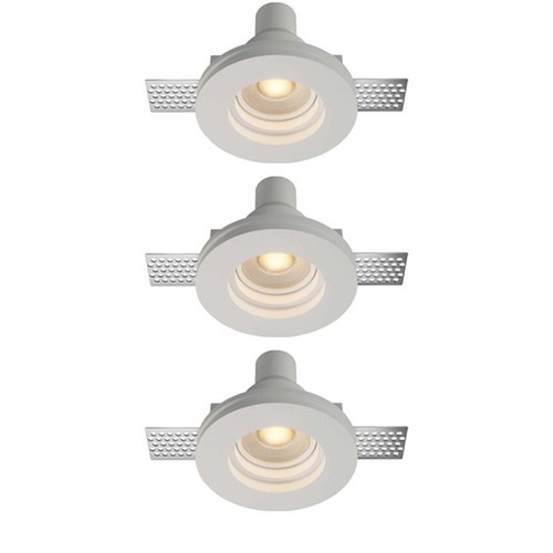 Faretti rotondi gesso - 3x,