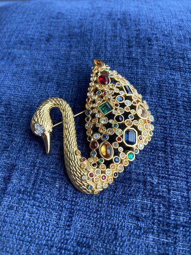 Spilla swarovski cigno - spilla,
