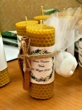 Candela in vera cera d'api con