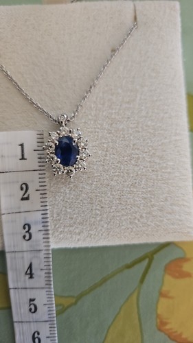 Collana oro diamanti zaffiro - oro, e