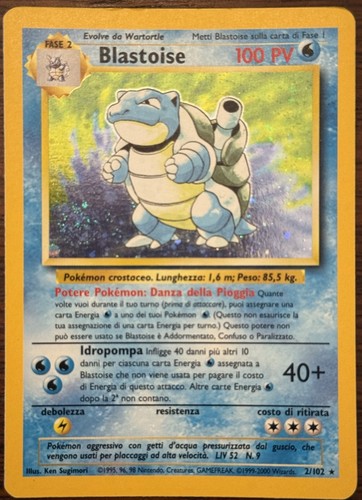 Blastoise 102 set base - blastoise,