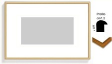  Cornice Oro in legno bomberino per foto,stampe - Spess.cm 1,5 con passepartout 