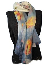 Foulard Chiffon Di Seta ? Stola Scialle Sciarpa Hijab Chador grigio