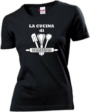 t-shirt donna nera scritta la