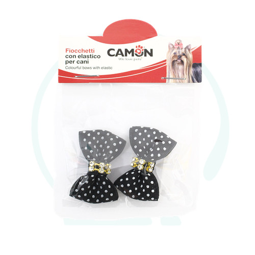Camon fiocchetti neri pois - a,