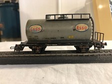 H0 Raro Vagone Cisterna Esso benzina carburanti Grigio in metallo vintage epoca
