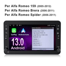 Per Alfa Romeo 159 Spider Brera Autoradio GPS Navi Android 13 WIFI 2+32G Carplay