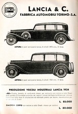 PUBBLICITA' 1934 AUTOMOBILI