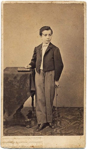 Cdv ragazzo con - libro, 1870c