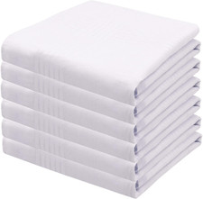 Fazzoletti Da Uomo in Tessuto, in Cotone, 40 X 40 Cm, Colore Bianco, per Donne E