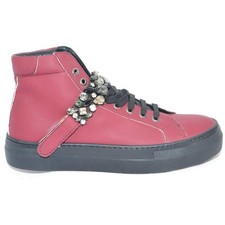 Sneakers alta in vera pelle