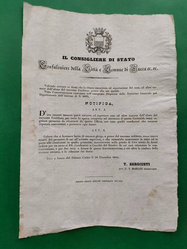 Lucca 1845 notifica per - lucca,