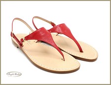 Sandali Artigianali da Donna in cuoio infradito bassi Capri Positano capresi 39