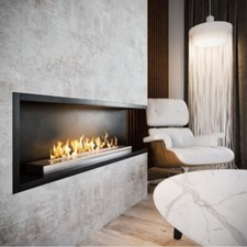 biocamino Mega 150cm da incasso destra aperto bio difettoso camino 150x40,5x17cm