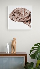 Quadro Stampa su Tela - Telaio in Legno - Hands Brain Colori - Varie Dimensioni