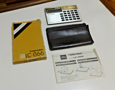 Calcolatrice Toshiba LC-866 vintage funzionante custodia + scatola originale * 1981 Giappone