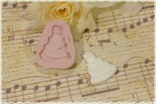 stampo in gomma per fimo cernit forma di torta nozze misura 2,2x2,6cm