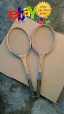 ✅?2 vecchie racchette tennis in legno d'epoca rovinate solo per arredo