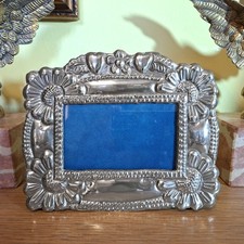 Antica Cornice peruviana Portafoto in Argento 925 massiccio anni 60 x foto 8x12