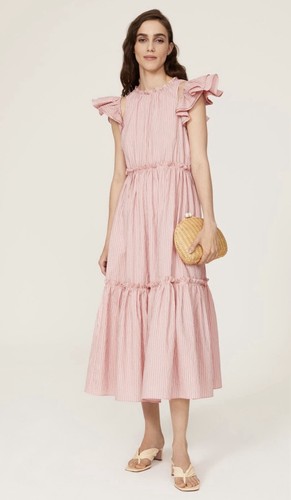 Abito midi righe rosa - abito,