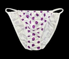 Bikini classico con perizoma in raso a pois L