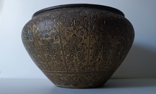 Vecchio antico vaso indiano - vaso,
