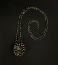 ✅ SPLENDIDA ELEGANTE COLLANA VINTAGE ARGENTATA CON PENDENTE PORTA PROFUMO - 4145