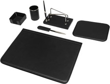 Set Da Scrivania 6 Pezzi - 100% Pelle Pieno Fiore - Fatto a Mano in Italia Da Es