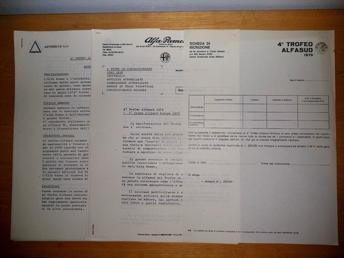 Documenti originali alfa romeo - originali,