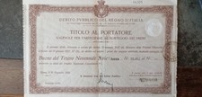 Titolo al Portatore del Debito Pubblico del Regno d'Italia, anno 1926