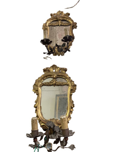 Coppia antiche specchiere - coppia,
