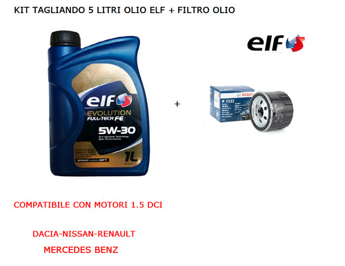 Kit tagliando olio elf - olio,