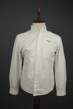 Camicia Aeronautica Militare bianca cotone colletto manica lunga bottoni taglia M