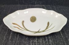 limoges l'etoile piattino ovale porcellana decotata oro 24 kt cm 12,5 x 7,5