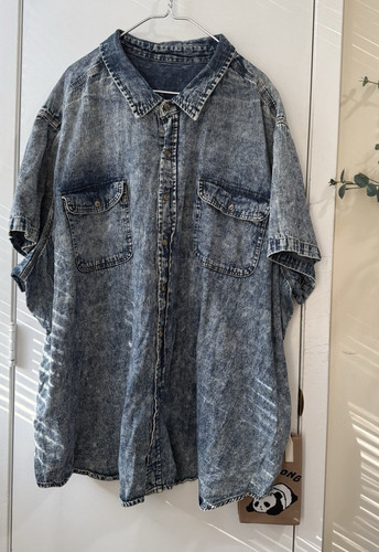 Camicia uomo blu lavaggio